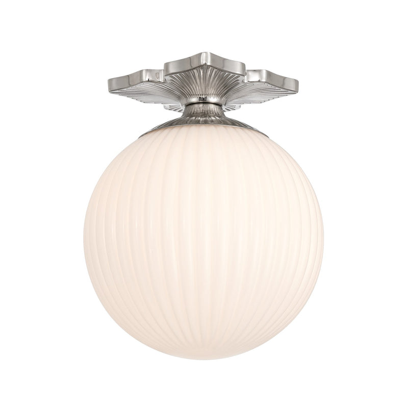 Orly 1 Light 10" Semi Flush Mount in Polished Nickel
