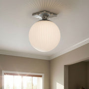 Orly 1 Light 10" Semi Flush Mount in Polished Nickel in a room setting