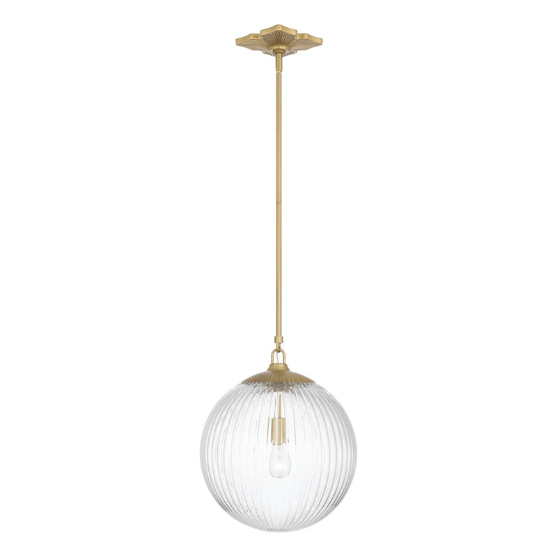 Orly 1 Light 14" Pendant in Aged Brass