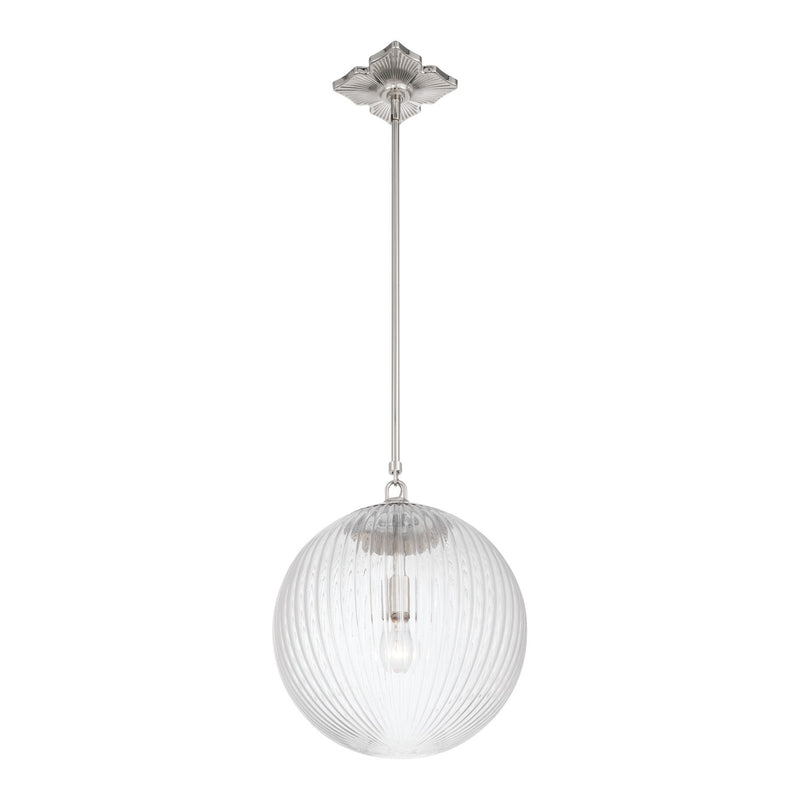 Orly 1 Light 14" Pendant in Polished Nickel