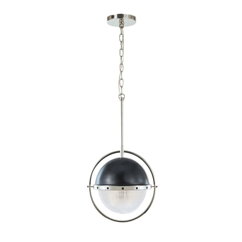 Coventry 13.6" Pendant in Polished Nickel / Aged Iron