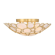 Palla 3 Light 16" Semi Flush Mount in Antique Gold