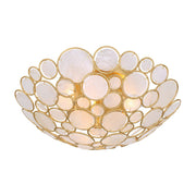 Palla 3 Light 16" Semi Flush Mount in Antique Gold