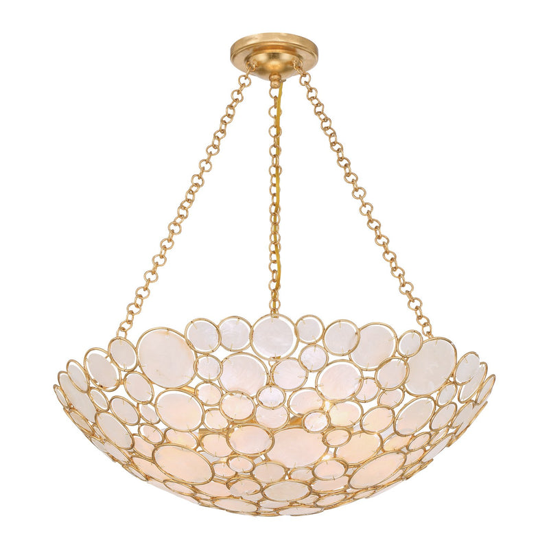 Palla 6 Light 24.5" Pendant in Antique Gold