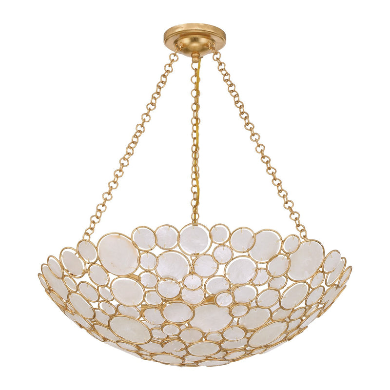 Palla 6 Light 24.5" Pendant in Antique Gold