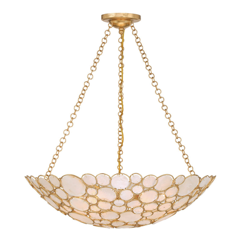 Palla 6 Light 24.5" Pendant in Antique Gold