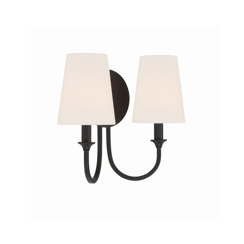 Payton 2 Light 13.5" Sconce in Black Forged