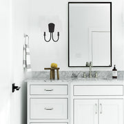 Payton 2 Light 13.5" Sconce in Black Forged in a room setting