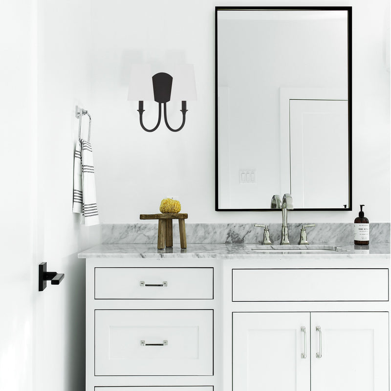 Payton 2 Light 13.5" Sconce in Black Forged in a room setting