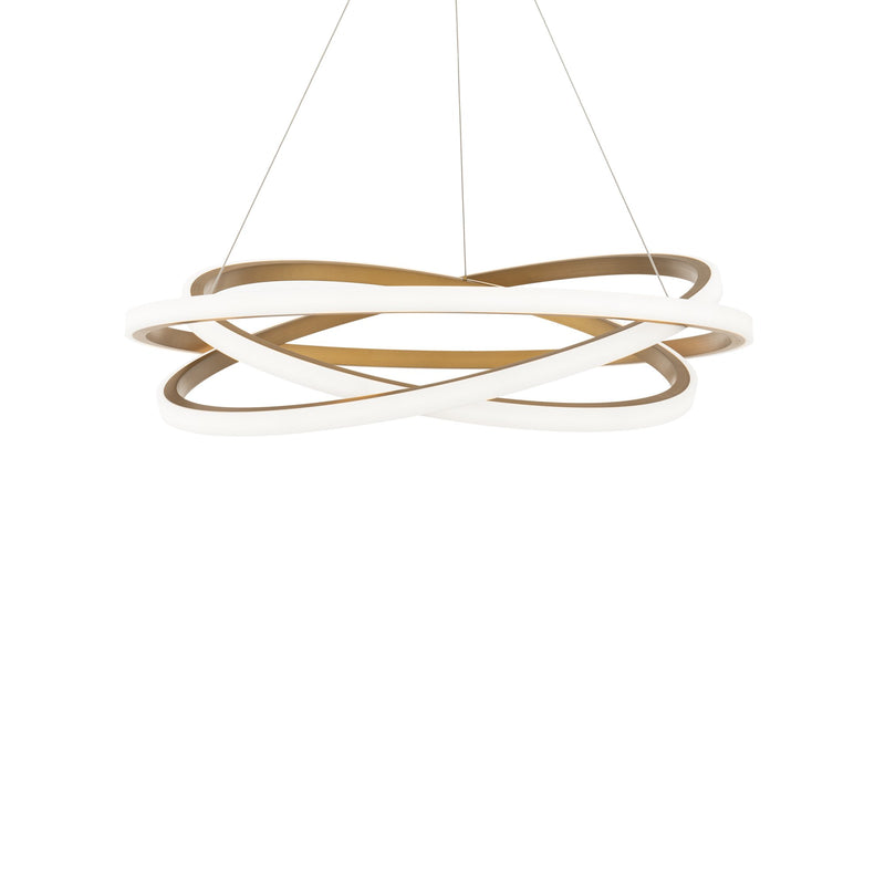 Veloce 3-Light 38" Pendant in Aged Brass