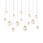 Pisces 14-Light Linear Pendant in Aged Brass
