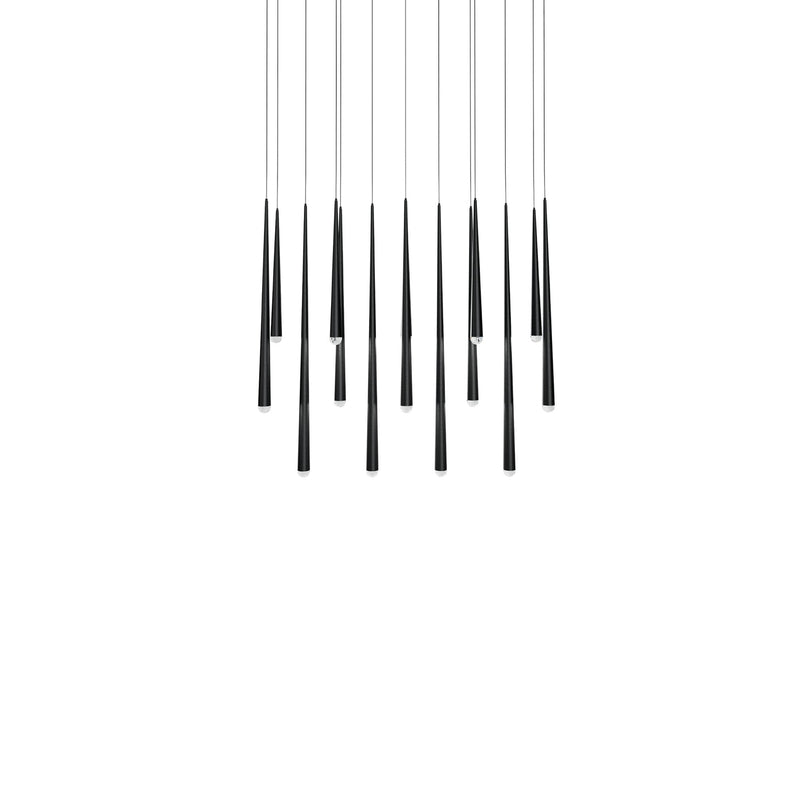 Cascade 14-Light Linear Crystal Pendant in Black
