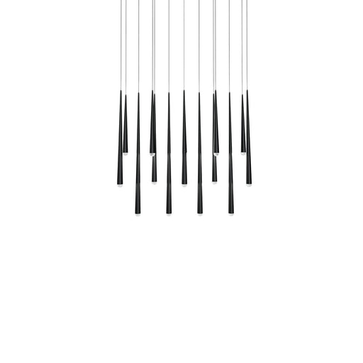 Cascade 14-Light Linear Crystal Pendant in Black