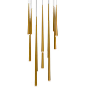 Cascade 13-Light Square Etched Pendant in Aged Brass