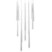 Cascade 13-Light Square Etched Pendant in Polished Nickel