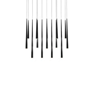 Cascade 14-Light Linear Etched Pendant in Black