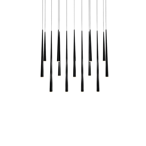 Cascade 14-Light Linear Etched Pendant in Black