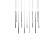 Cascade 14-Light Linear Etched Pendant in Polished Nickel
