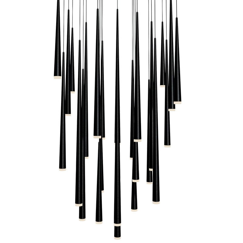 Cascade 25-Light Square Etched Pendant in Black