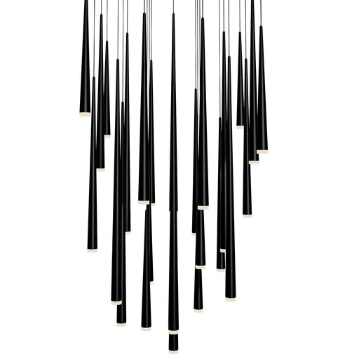 Cascade 25-Light Square Etched Pendant in Black