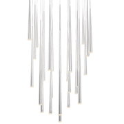 Cascade 25-Light Square Etched Pendant in Polished Nickel
