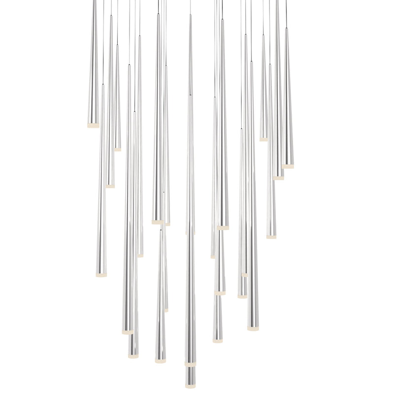Cascade 25-Light Square Etched Pendant in Polished Nickel