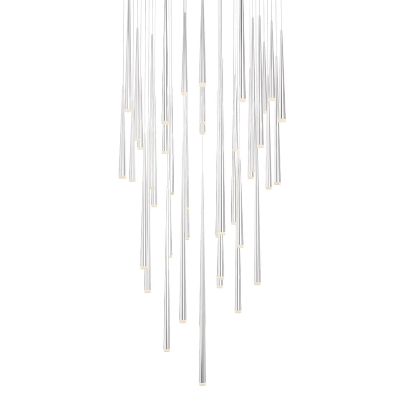Cascade 41-Light Square Etched Pendant in Polished Nickel