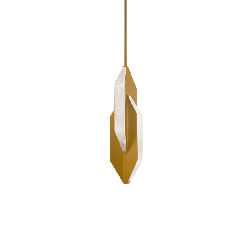Azure Mini Pendant in Aged Brass