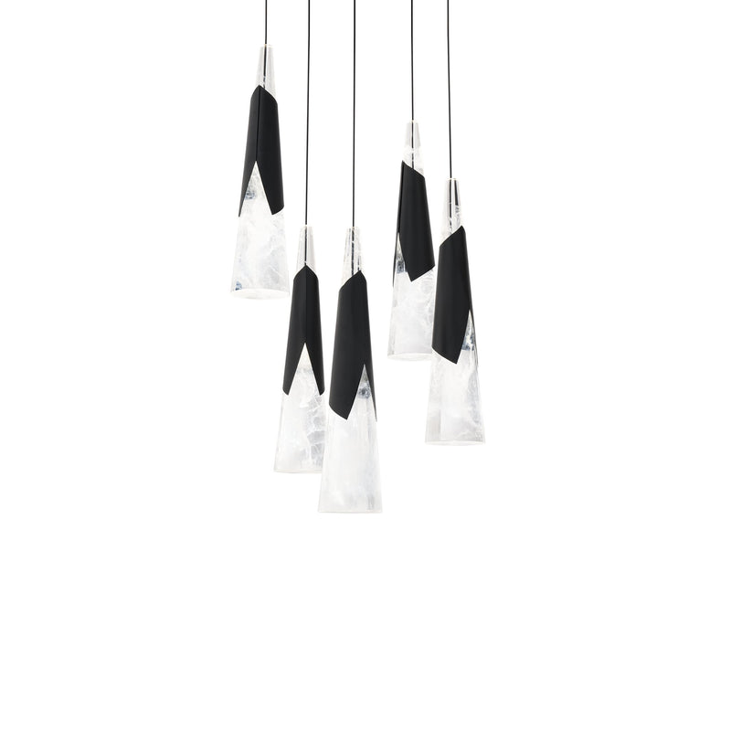 Kilt 5-Light Round Pendant in Black