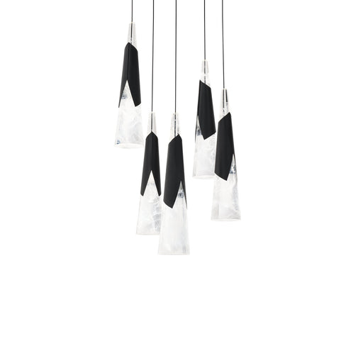 Kilt 5-Light Round Pendant in Black