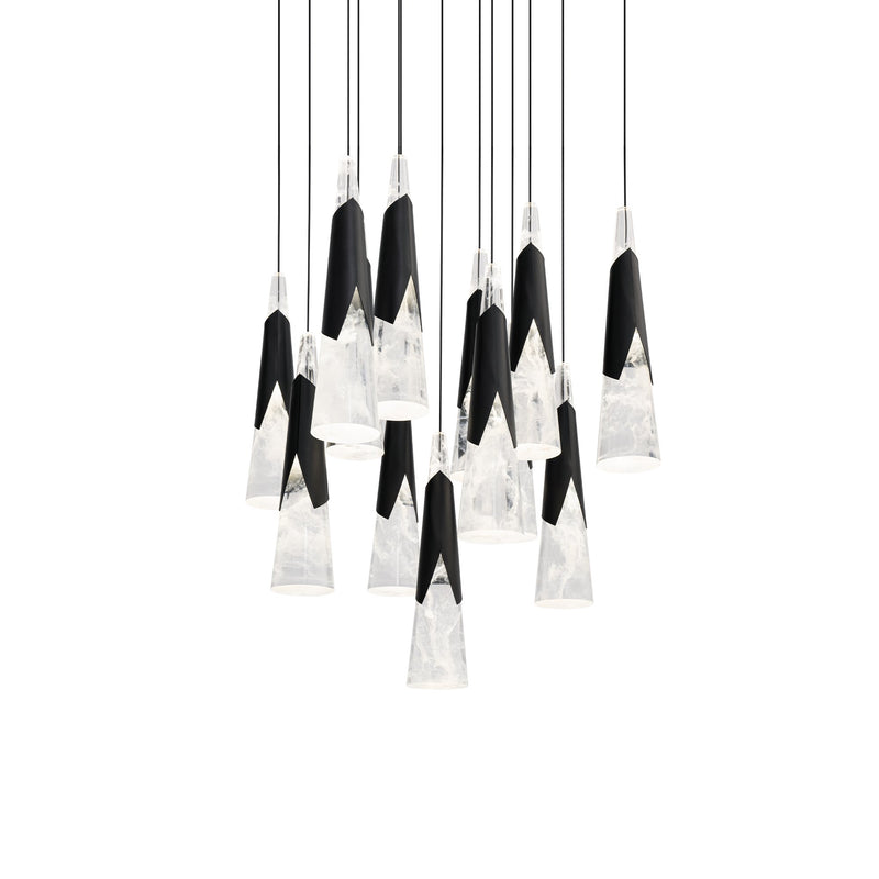 Kilt 13-Light Square Pendant in Black
