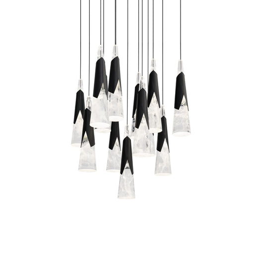 Kilt 13-Light Square Pendant in Black