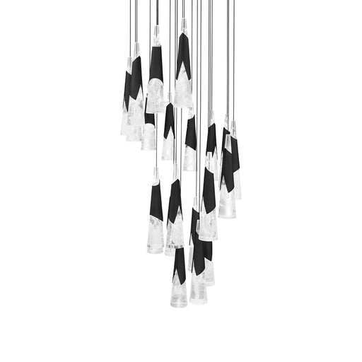 Kilt 21-Light Round Pendant in Black