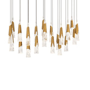 Kilt 23-Light Linear Pendant in Aged Brass