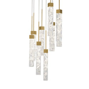 Minx 9-Light Round Pendant in Aged Brass