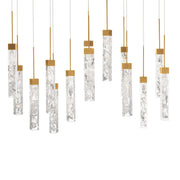 Minx 14-Light Linear Pendant in Aged Brass