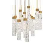 Minx 15-Light Round Pendant in Aged Brass