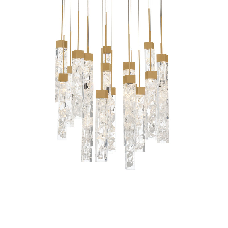 Minx 21-Light Round Pendant in Aged Brass