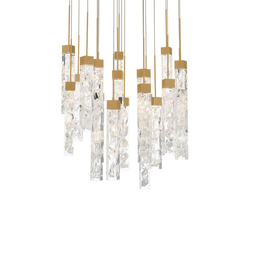 Minx 21-Light Round Pendant in Aged Brass