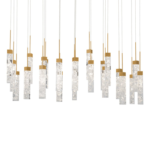 Minx 23-Light Linear Pendant in Aged Brass
