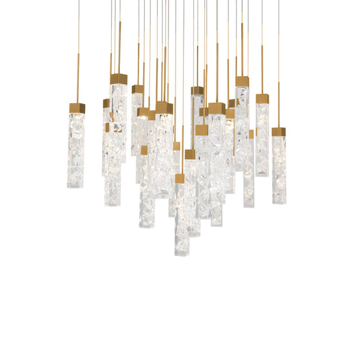Minx 25-Light Square Pendant in Aged Brass