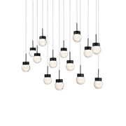 Double Bubble 14-Light Linear Pendant in Black