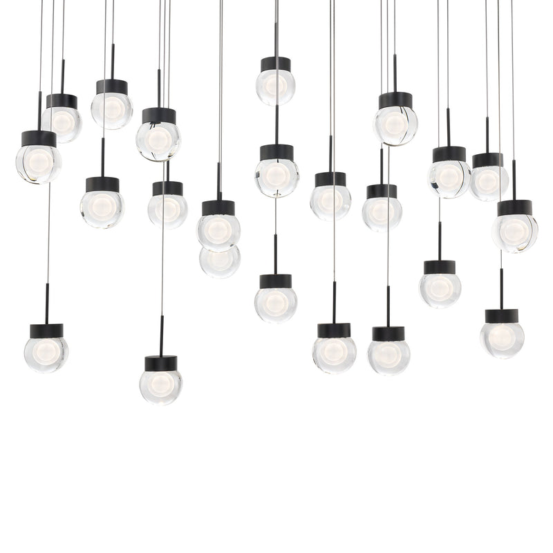 Double Bubble 23-Light Linear Pendant in Black