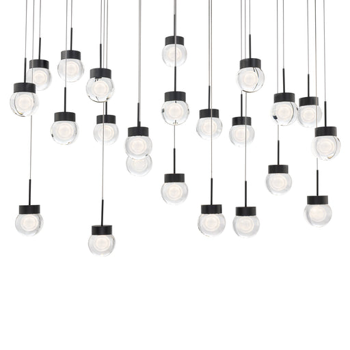 Double Bubble 23-Light Linear Pendant in Black