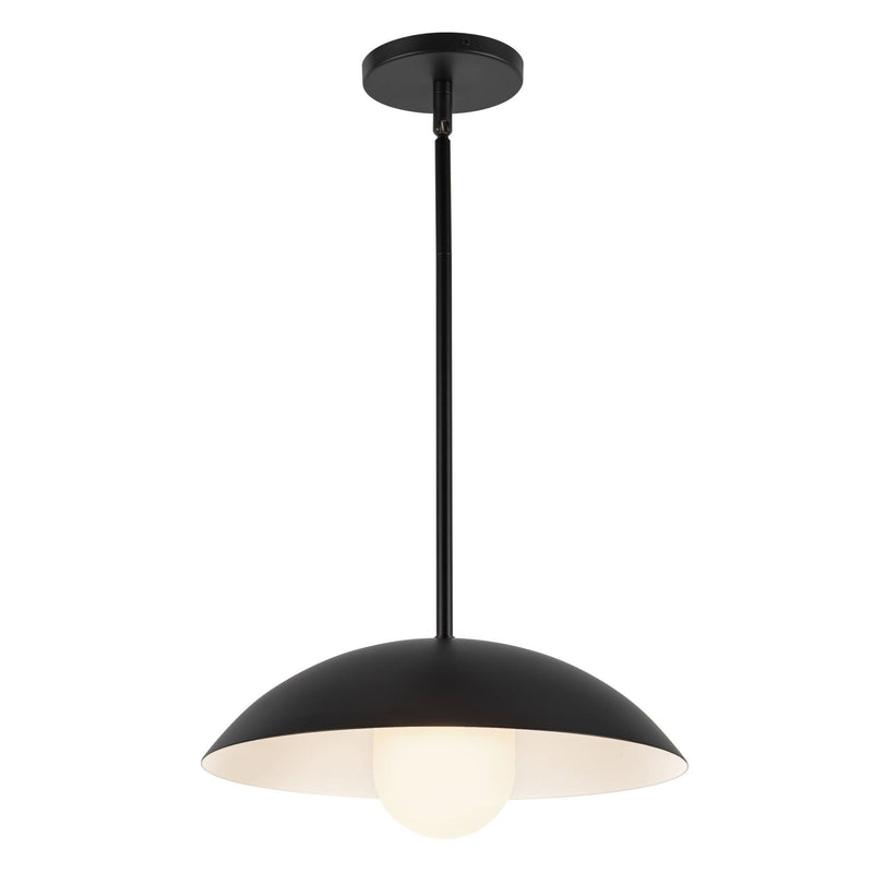Umbra 14" Pendant (6" Height) in Black/Matte Opal Glass