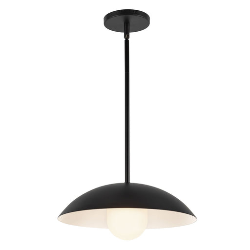 Umbra 14" Pendant (6" Height) in Black/Matte Opal Glass