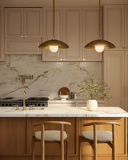 Umbra 14" Pendant (6" Height) in Black/Matte Opal Glass