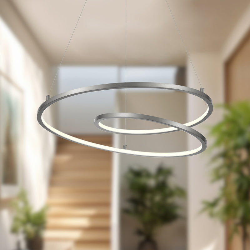 Twist 19" Pendant in Antique Silver