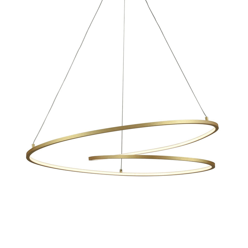 Twist 32" Pendant in Antique Brass