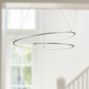 Twist 32" Pendant in Antique Silver